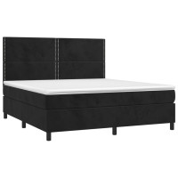 Produktbild för Ramsäng med madrass svart 180x200 cm sammet
