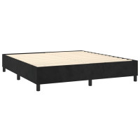 Produktbild för Ramsäng med madrass svart 180x200 cm sammet