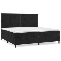 Produktbild för Ramsäng med madrass svart 200x200 cm sammet