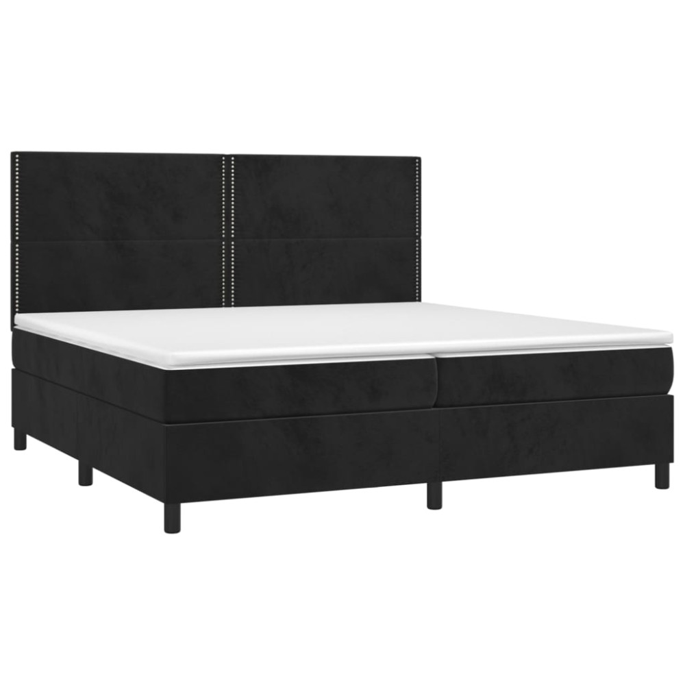 Produktbild för Ramsäng med madrass svart 200x200 cm sammet