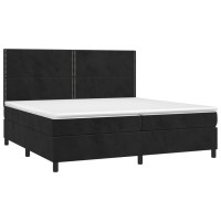Produktbild för Ramsäng med madrass svart 200x200 cm sammet