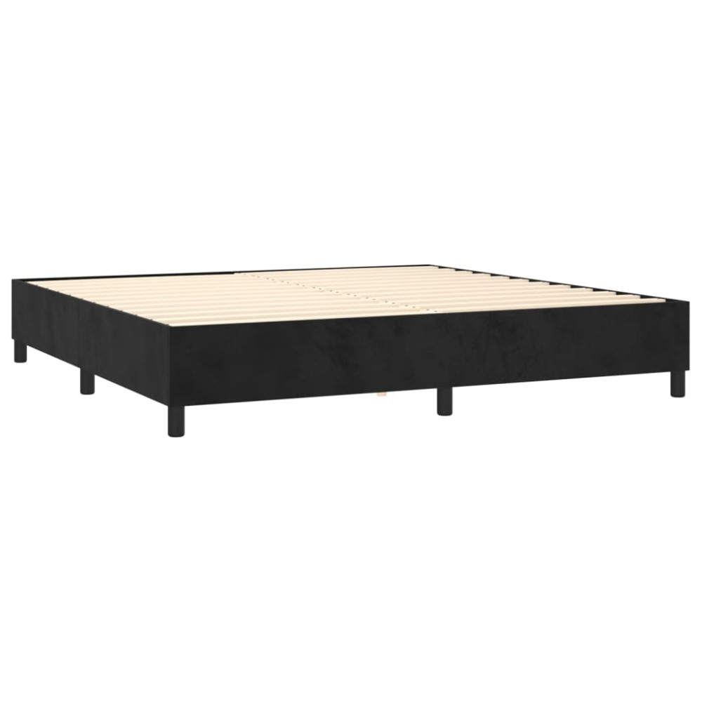 Produktbild för Ramsäng med madrass svart 200x200 cm sammet