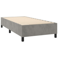 Produktbild för Ramsäng med madrass ljusgrå 90x200 cm sammet