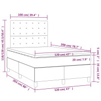 Miniatyr av produktbild för Ramsäng med madrass ljusgrå 120x200 cm sammet