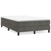 Produktbild för Ramsäng med madrass mörkgrå 120x200 cm sammet