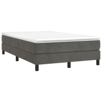 Produktbild för Ramsäng med madrass mörkgrå 120x200 cm sammet