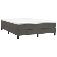 Produktbild för Ramsäng med madrass mörkgrå 140x190 cm sammet