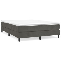 Produktbild för Ramsäng med madrass mörkgrå 140x200 cm sammet