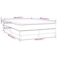 Produktbild för Ramsäng med madrass mörkgrå 140x200 cm sammet