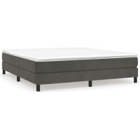 Produktbild för Ramsäng med madrass mörkgrå 160x200 cm sammet
