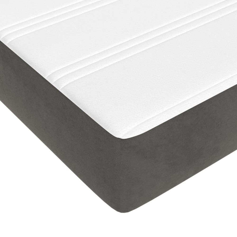Produktbild för Ramsäng med madrass mörkgrå 160x200 cm sammet