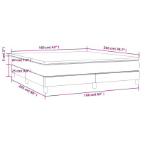 Produktbild för Ramsäng med madrass mörkgrå 160x200 cm sammet