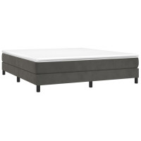 Produktbild för Ramsäng med madrass mörkgrå 180x200 cm sammet