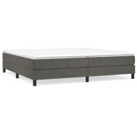Produktbild för Ramsäng med madrass mörkgrå 200x200 cm sammet