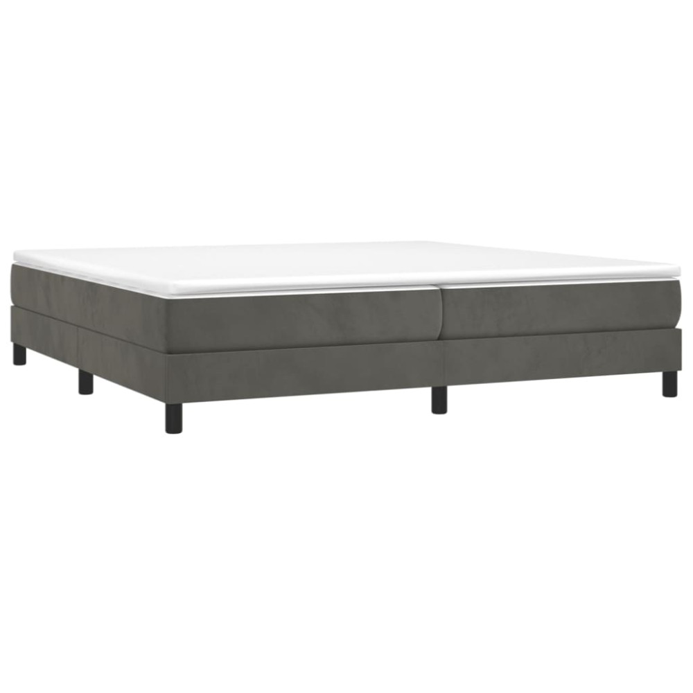 Produktbild för Ramsäng med madrass mörkgrå 200x200 cm sammet