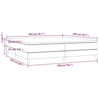 Produktbild för Ramsäng med madrass mörkgrå 200x200 cm sammet