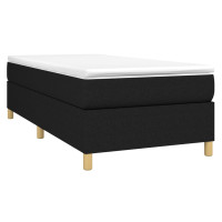 Produktbild för Ramsäng med madrass svart 100x200 cm tyg