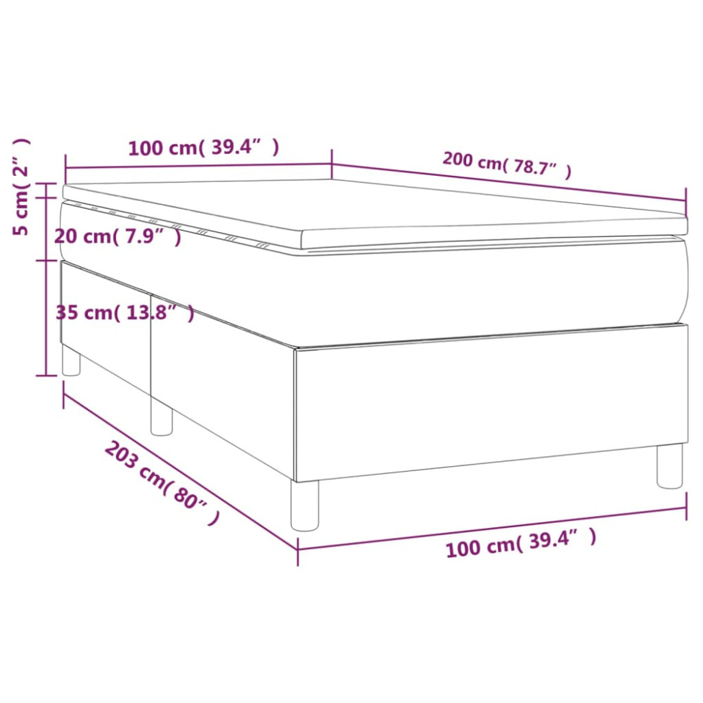 Produktbild för Ramsäng med madrass svart 100x200 cm tyg