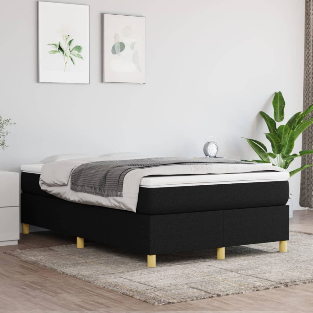 Produktbild för Ramsäng med madrass svart 120x200 cm tyg