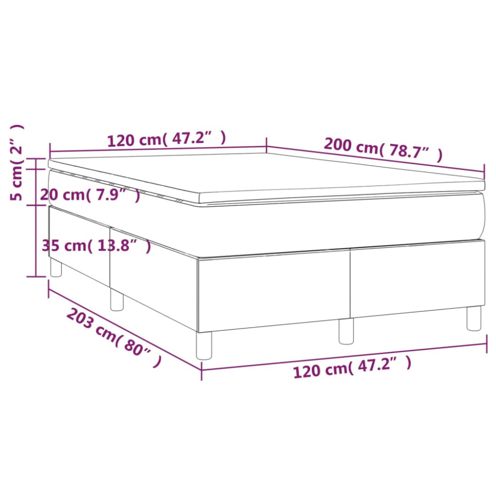 Produktbild för Ramsäng med madrass svart 120x200 cm tyg