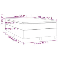 Produktbild för Ramsäng med madrass svart 120x200 cm tyg