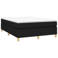 Produktbild för Ramsäng med madrass svart 140x190 cm tyg