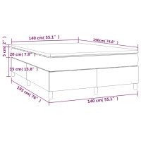Produktbild för Ramsäng med madrass svart 140x190 cm tyg