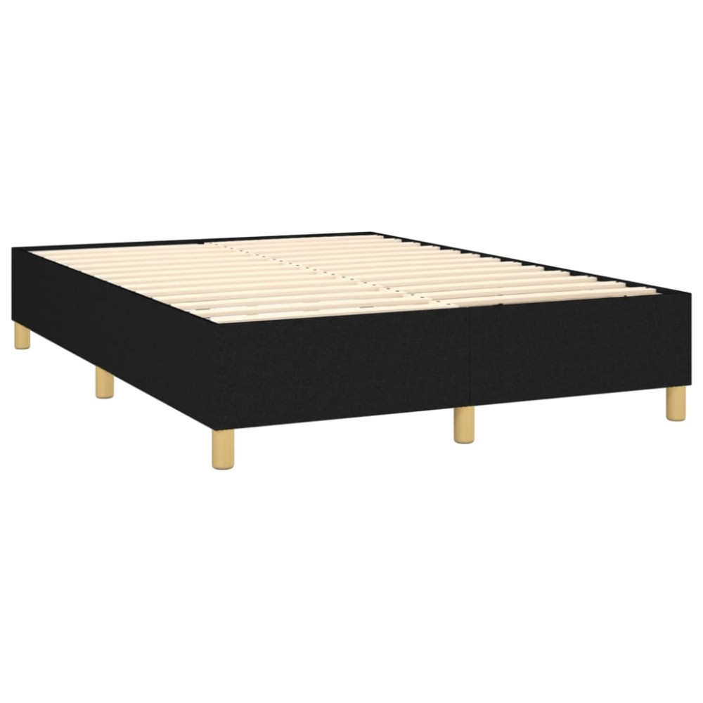 Produktbild för Ramsäng med madrass svart 140x200 cm tyg