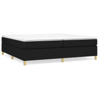 Produktbild för Ramsäng med madrass svart 200x200 cm tyg