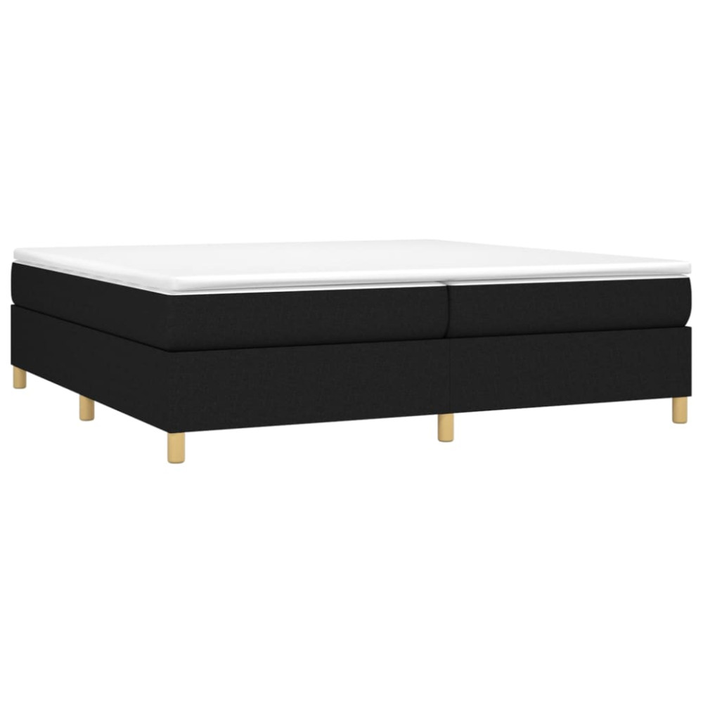 Produktbild för Ramsäng med madrass svart 200x200 cm tyg