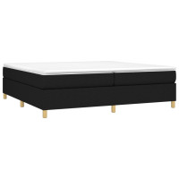 Produktbild för Ramsäng med madrass svart 200x200 cm tyg