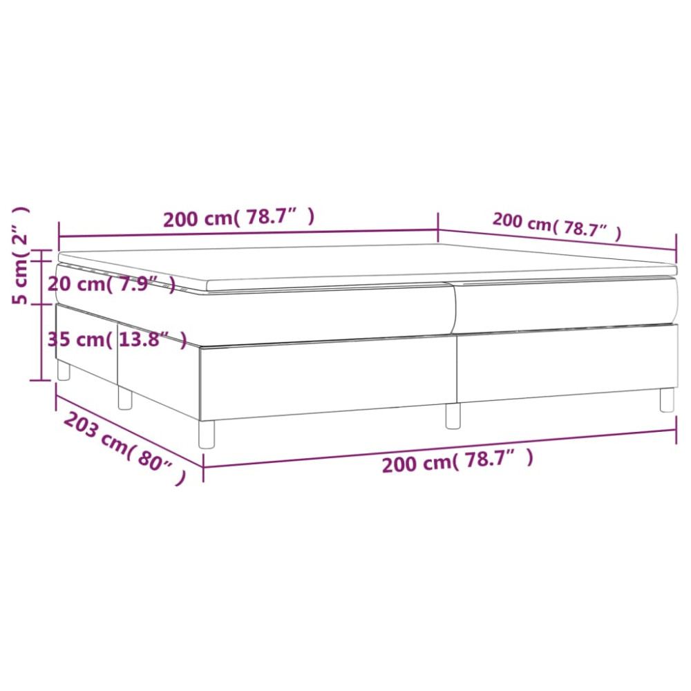 Produktbild för Ramsäng med madrass svart 200x200 cm tyg