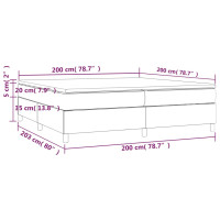 Produktbild för Ramsäng med madrass svart 200x200 cm tyg
