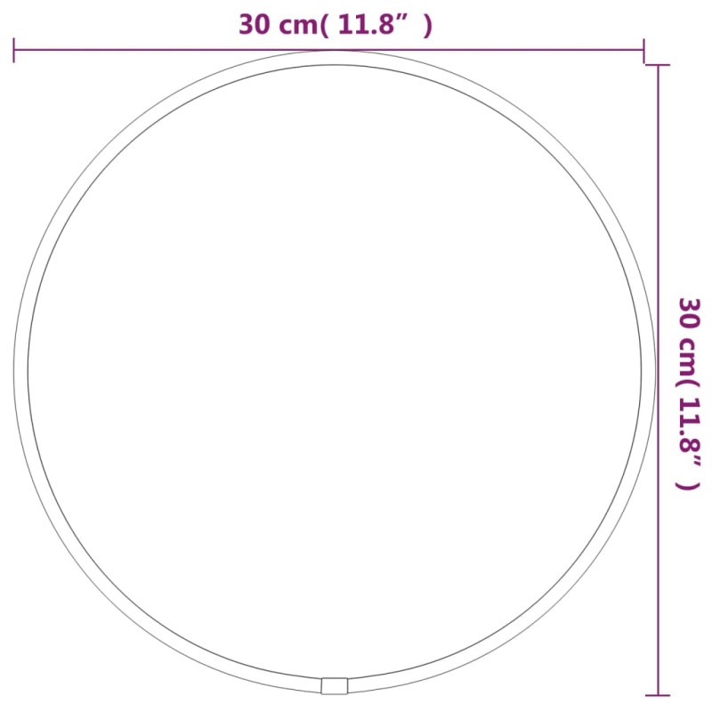 Produktbild för Väggspegel svart Ø 30 cm rund