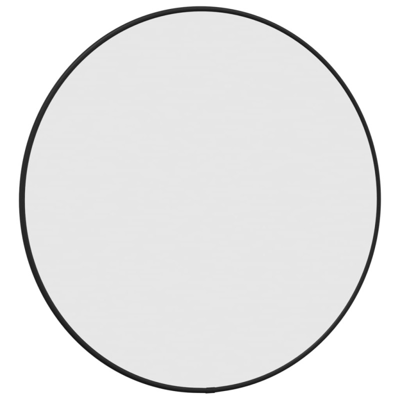 Produktbild för Väggspegel svart Ø 50 cm rund