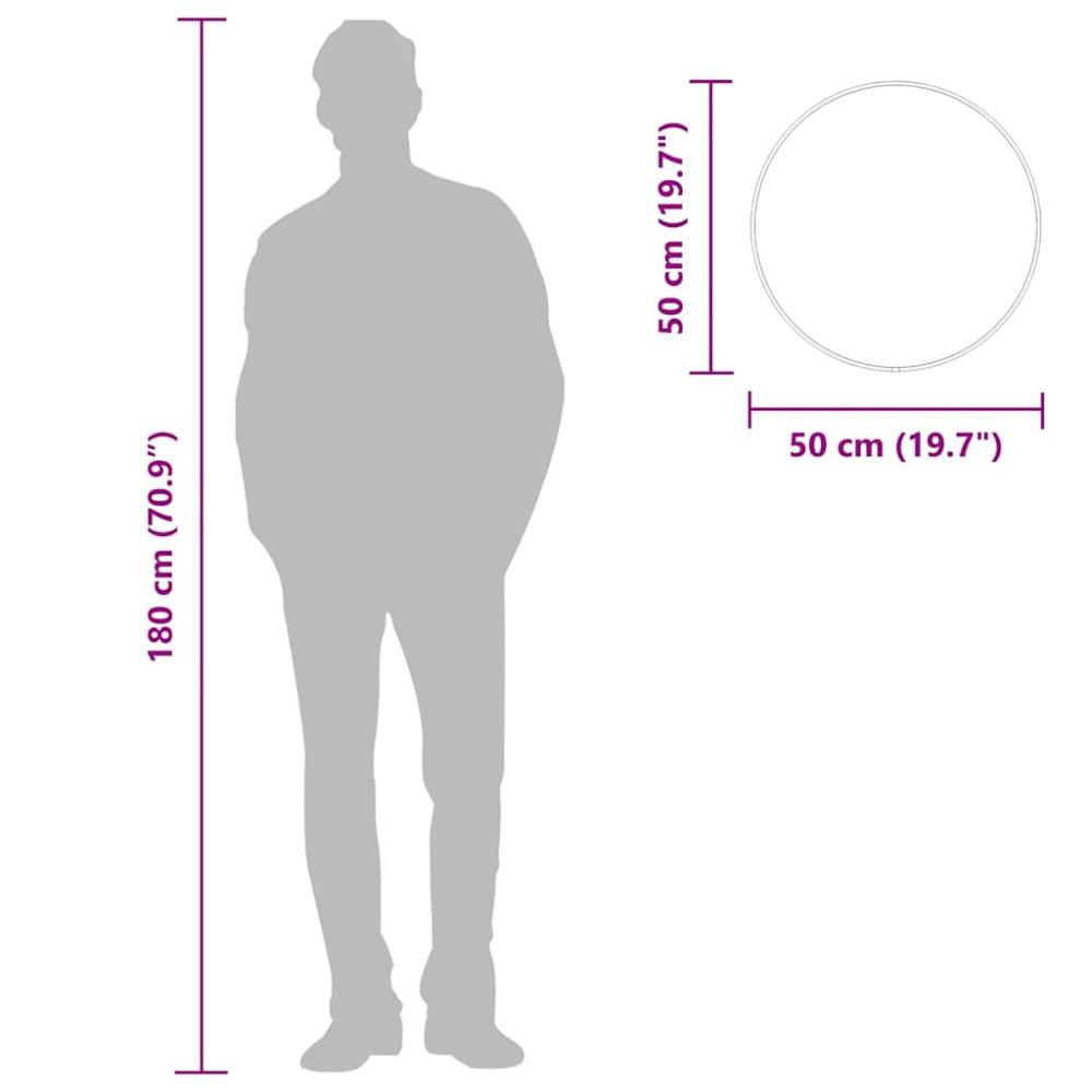 Produktbild för Väggspegel svart Ø 50 cm rund