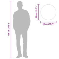 Produktbild för Väggspegel svart Ø 50 cm rund