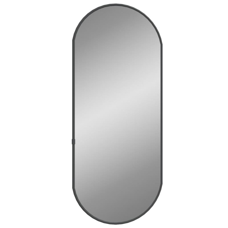 Produktbild för Väggspegel svart 60x25 cm oval
