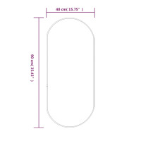 Produktbild för Väggspegel svart 90x40 cm oval