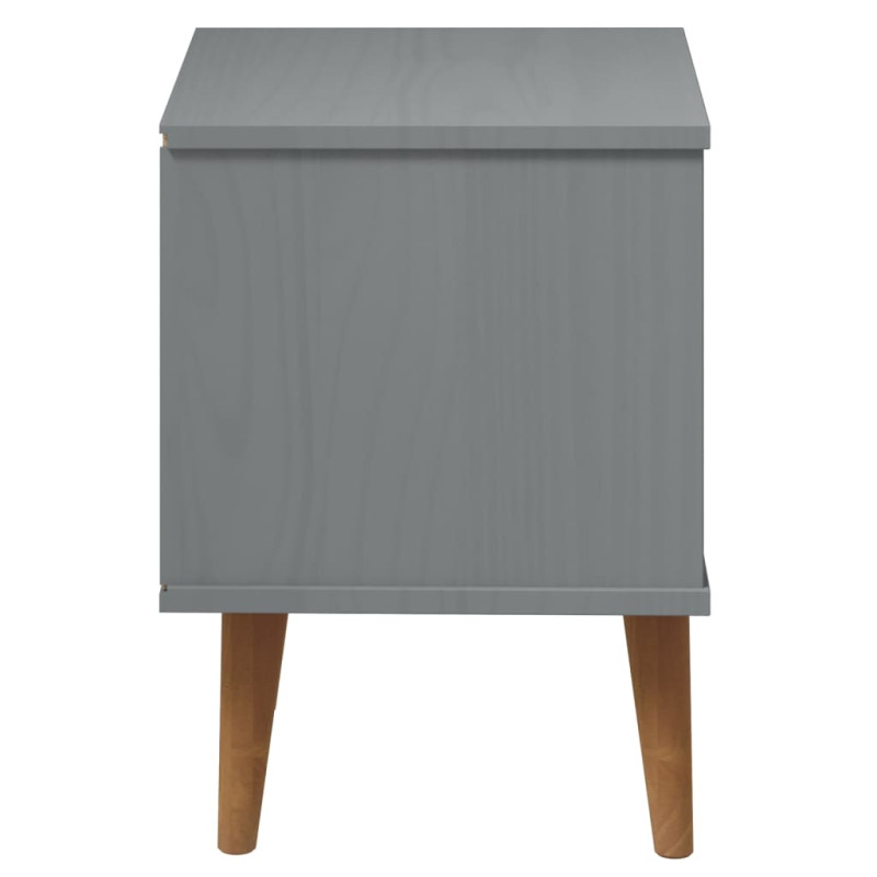 Produktbild för Sängbord MOLDE grå 40x35x48 cm massiv furu