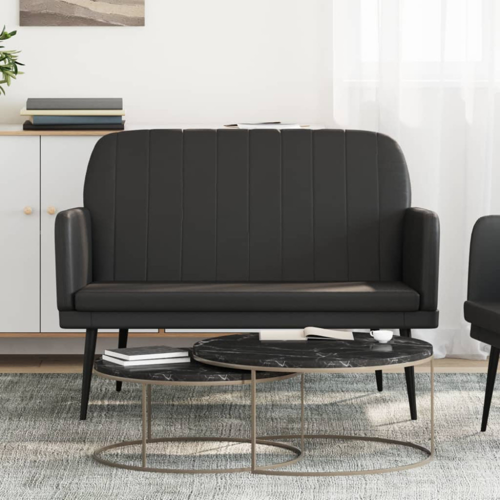 Produktbild för Bänk svart 107x80x81 cm konstläder