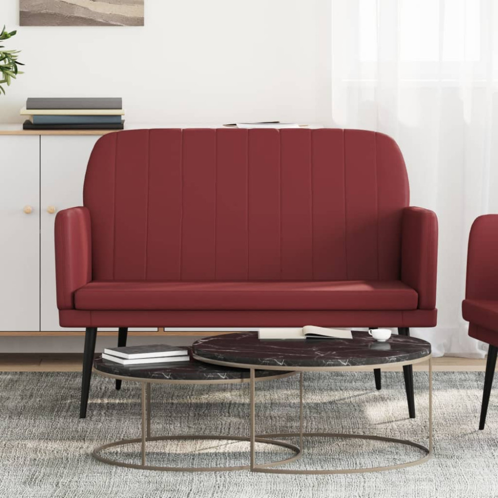Produktbild för Bänk vinröd 107x80x81 cm konstläder