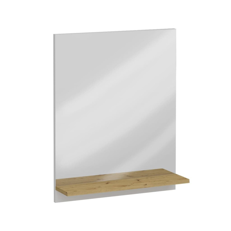 Produktbild för FMD Väggmonterad spegel med hylla 54,5x13,5x67,5 cm ek