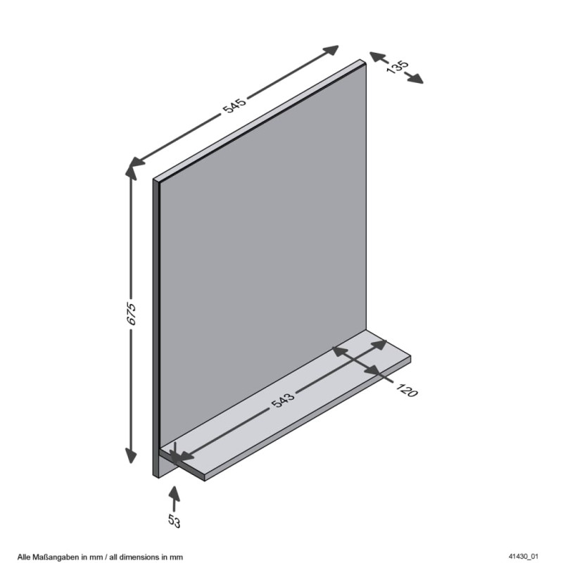Produktbild för FMD Väggmonterad spegel med hylla 54,5x13,5x67,5 cm ek