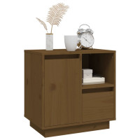 Produktbild för Sängbord 2 st honungsbrun 50x34x50 cm massiv furu