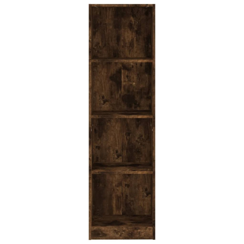 Produktbild för Bokhylla 4 hyllor rökfärgad ek 40x24x143 cm konstruerat trä