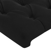 Produktbild för Sänggavel LED svart 144x7x118/128 cm sammet