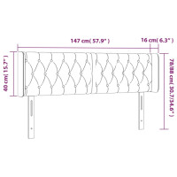 Produktbild för Sänggavel LED svart 147x16x78/88 cm sammet