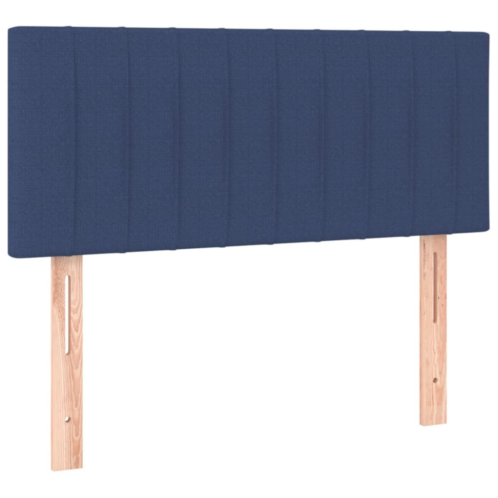 Produktbild för Ramsäng med madrass blå 80x200 cm tyg