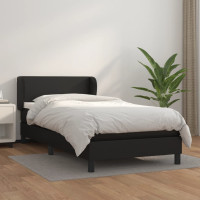 Produktbild för Ramsäng med madrass svart 80x200 cm konstläder